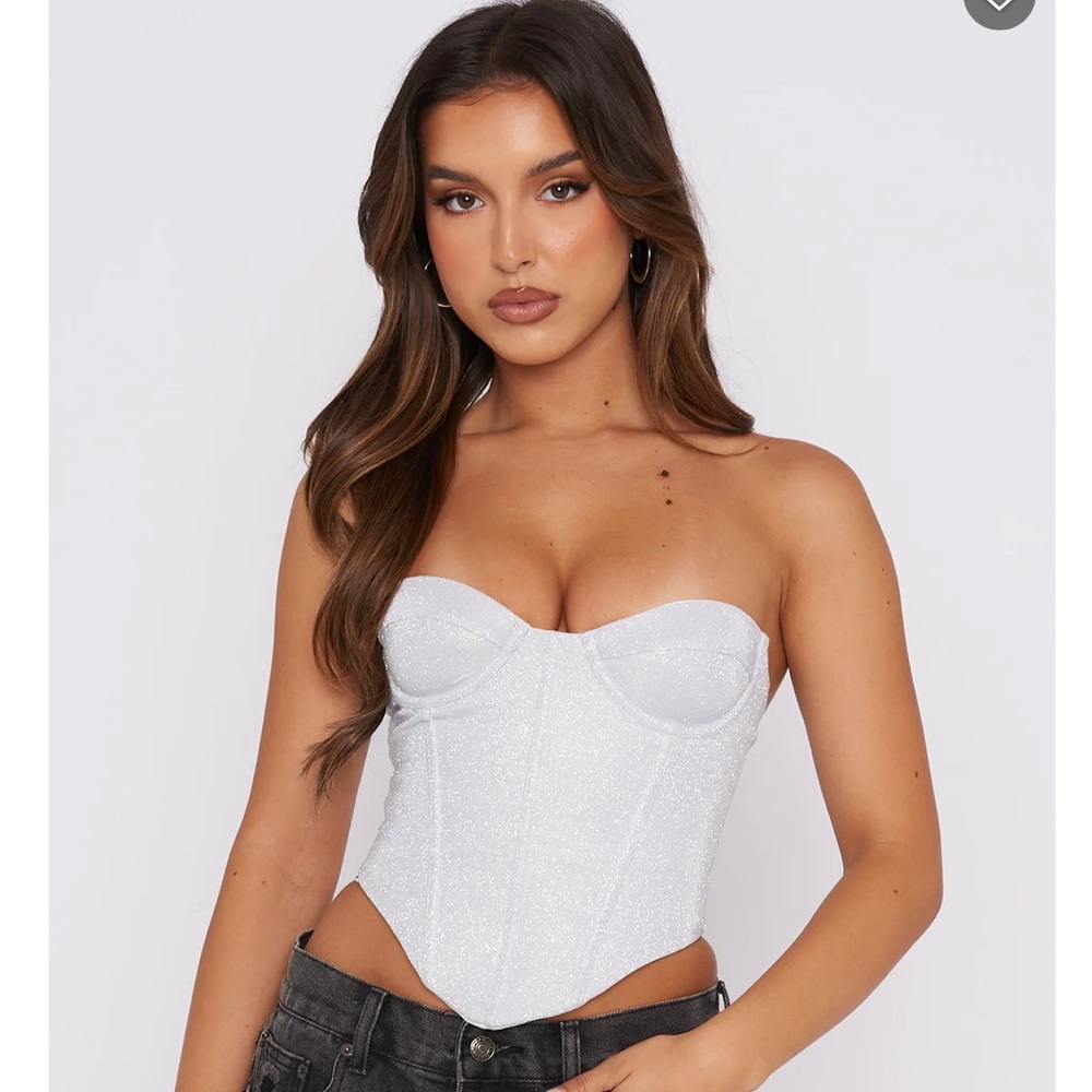 White Fox Canned Heat Bustier Silver